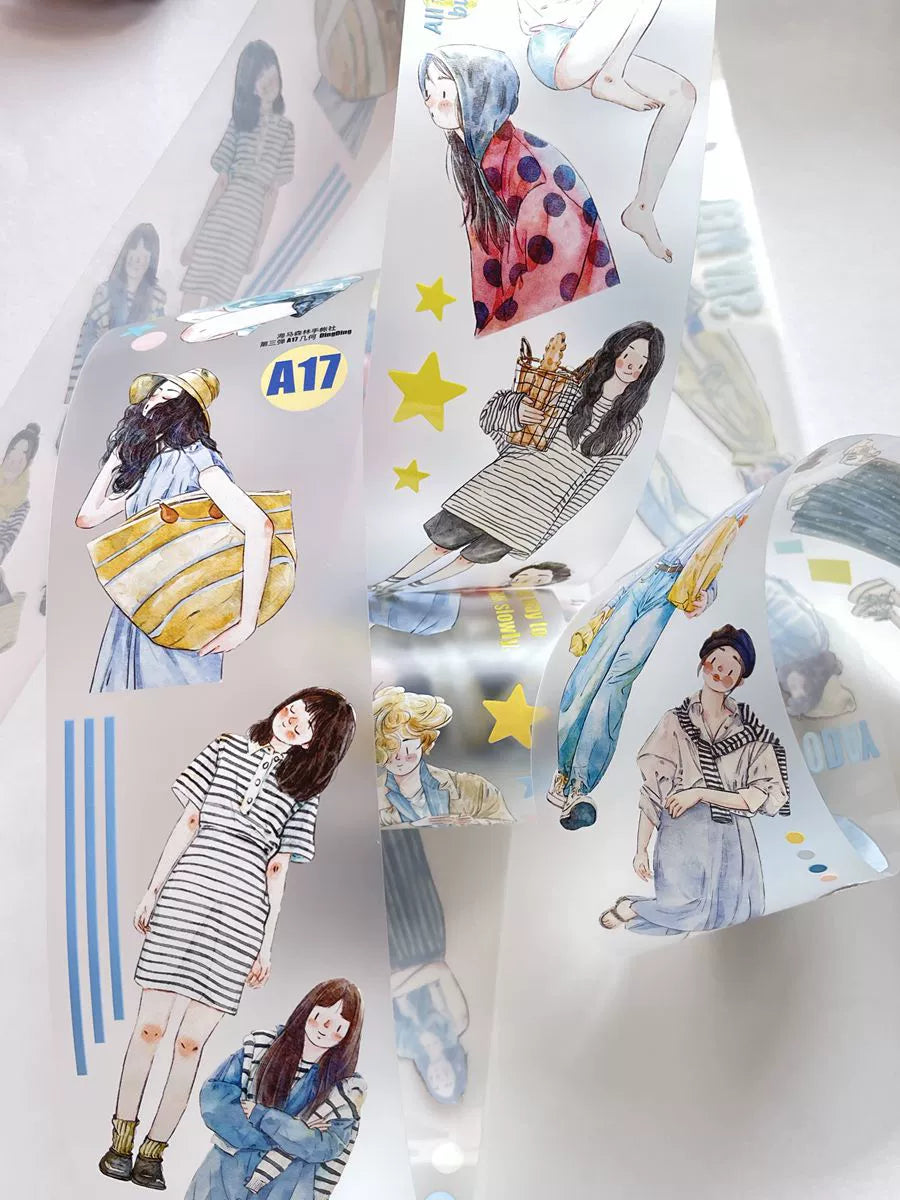 Seahorse Forest Vol3【A17#Geometry】Original Character Design Journal Washi/Matte PET Tape