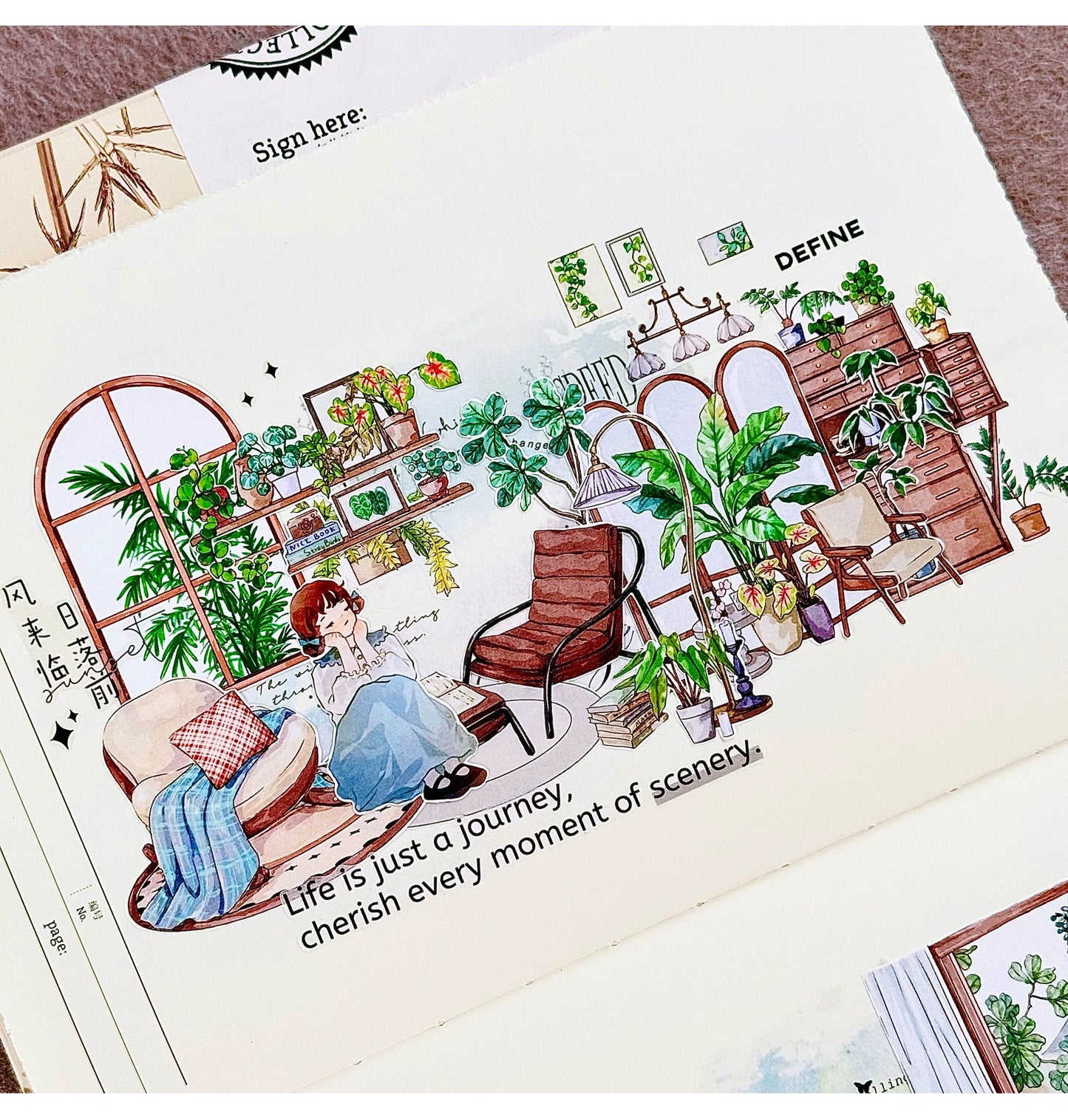 ZiYuanSu Vol12【Dear Girl】Pre-Cut Original Design Character Washi/PET Tape Stickers, for Scrapbook Supplies,Scrapbook Tape Stickers,Junk Journal Supplies, Journaling Stickers,Bullet Journals