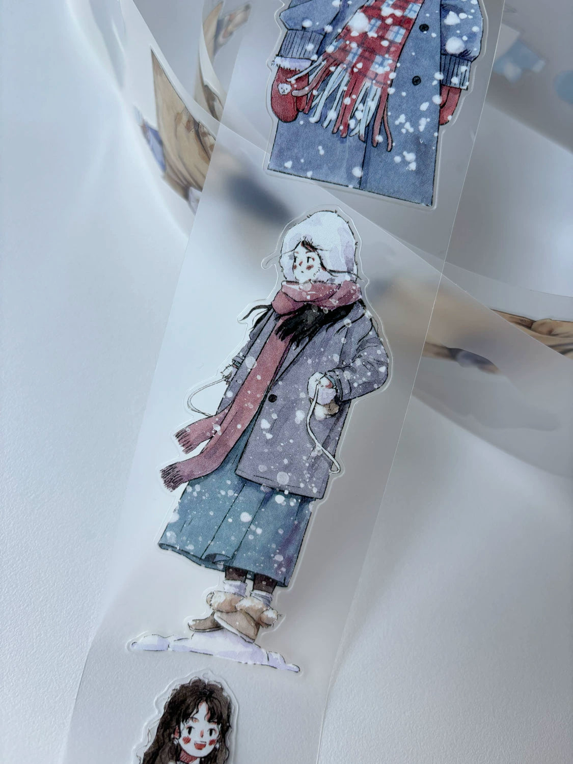 Kaixiaoxun Vol8 【It's Snowing】 Pre-Cut Washi/Matte PET Tape for Scrapbook Supplies,Junk Journal Supplies