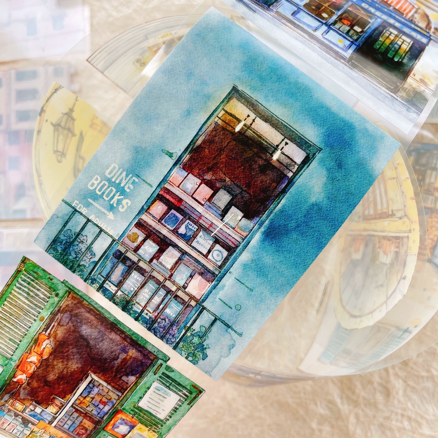 Seahorse Forest Vol8 A49 Retro Streetscape Chronicles,Vintage Scene Washi/PET Tape Stickers,for Scrapbook Supplies,Scrapbook Tape Stickers,Junk Journal Supplies