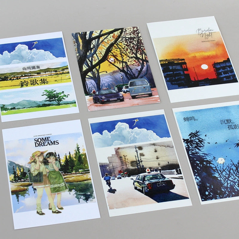 Moodtape【My Sky】Landscap Original Design Washi/Pet Tape Stickers,for Scrapbook Supplies,Scrapbook Tape Stickers,Junk Journal Supplies