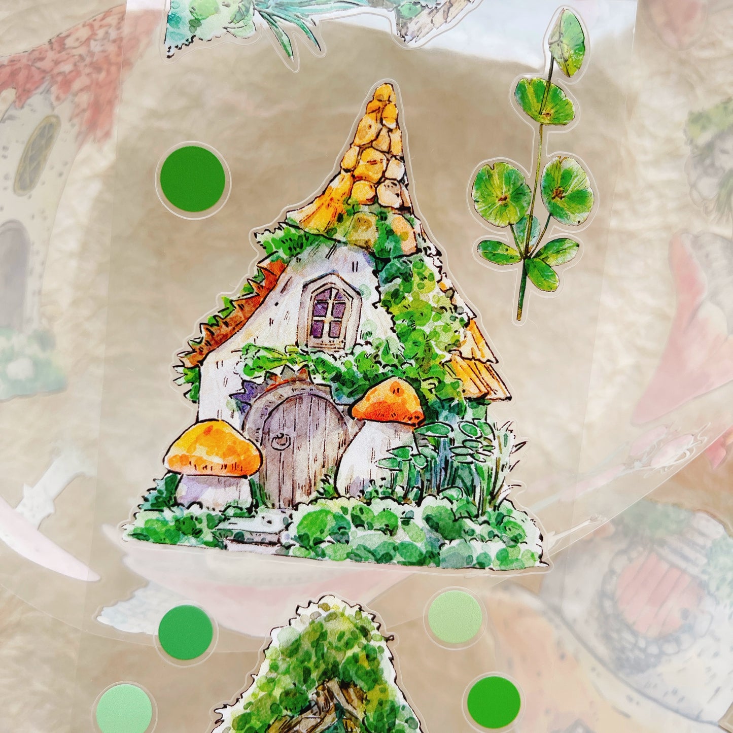 Seahorse Forest Vol8 A48 Vintage Forest Cottage,Pre-Cut Scene Washi/PET Tape Stickers,Original Design,for Scrapbook Supplies,Scrapbook Tape Stickers,Junk Journal Supplies