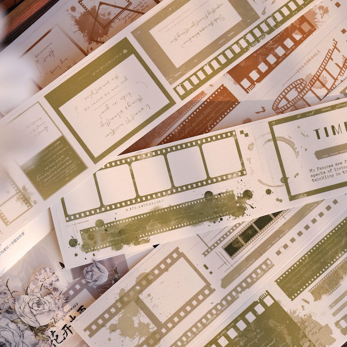 XiaoBaiJia【Film Collection】Light Retro Colorful Film Backgroud Washi PET Tape