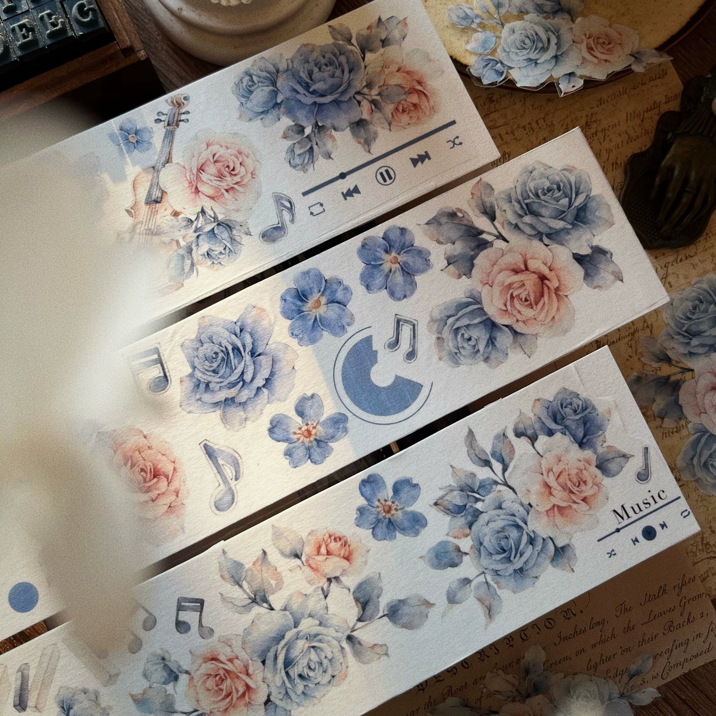 YiEr Vol12【Mo Lan】Washi/PET Tape,for Scrapbook Supplies,Scrapbook Tape Stickers,Junk Journal Supplies