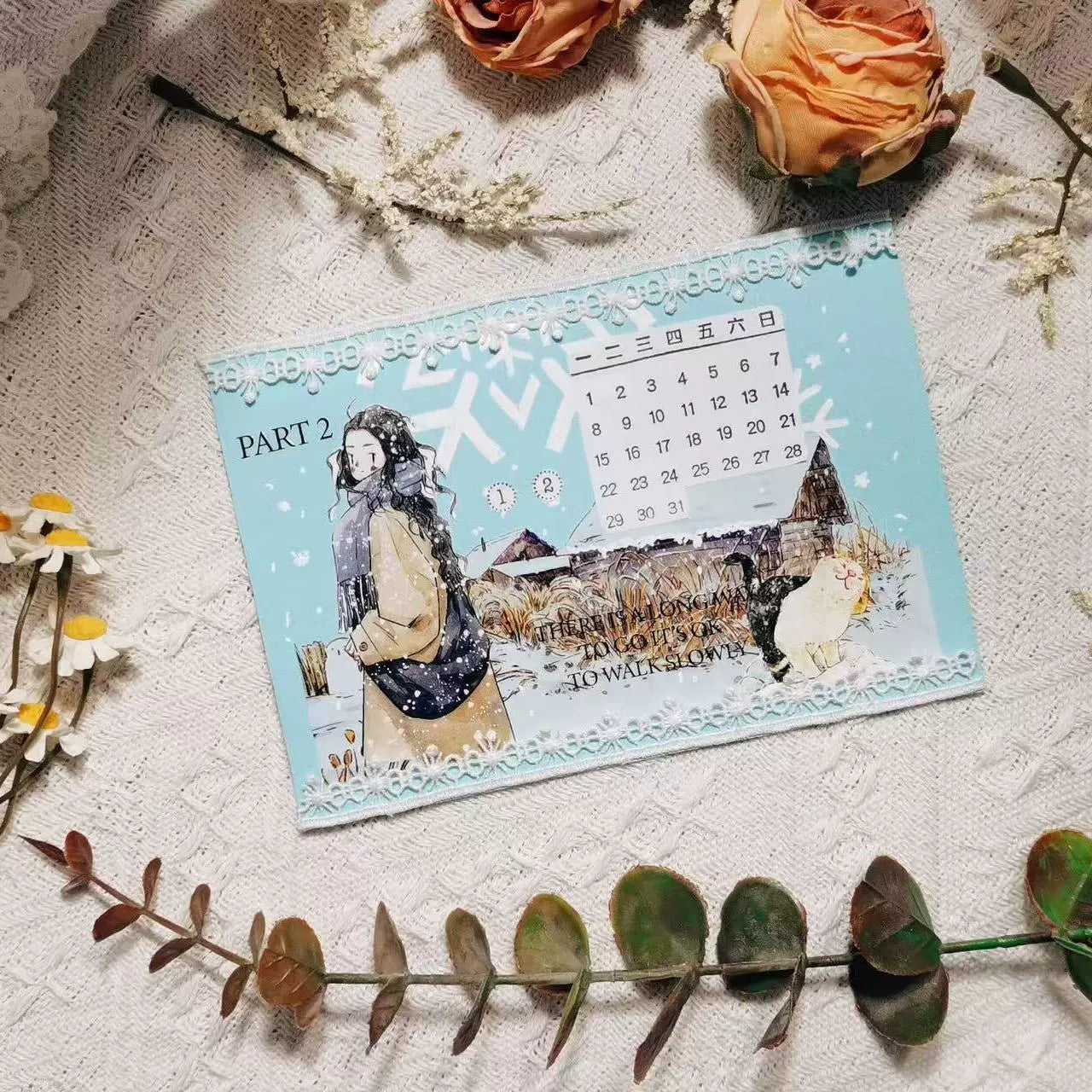 Kaixiaoxun Vol8 【It's Snowing】 Pre-Cut Washi/Matte PET Tape for Scrapbook Supplies,Junk Journal Supplies