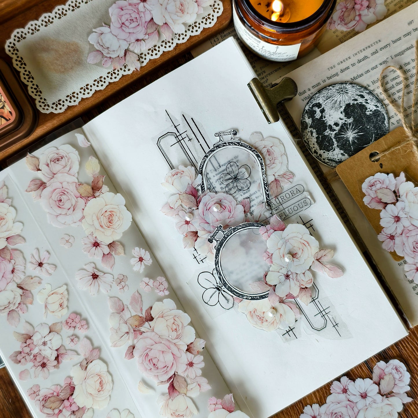YiEr Vol13【YuYao】Orginal Design Washi/Pet Floral Tape Light Retro Landscaping Stickers
