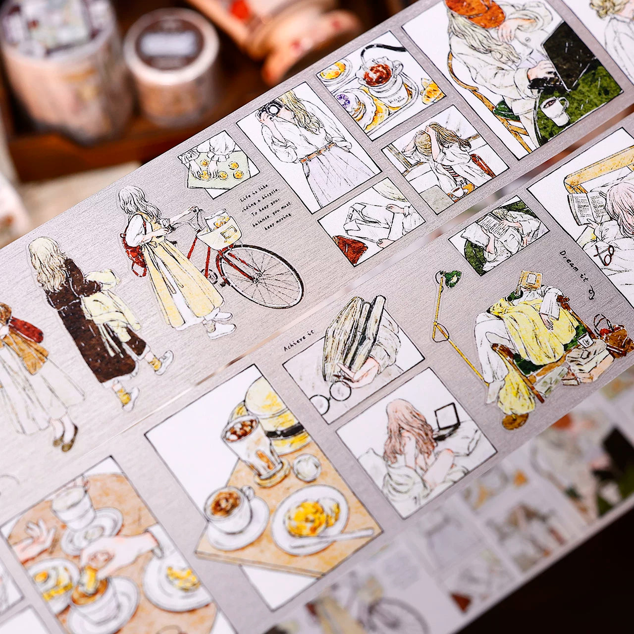 XiaoBaiJia Salt Series【Fengge Manji】Pre-cut Orginal Design Comic-style Daily Life Washi/Pet Tape Light Retro Stickers