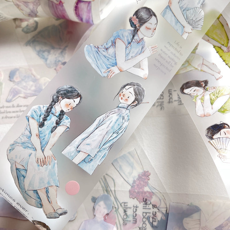 Seahorse Forest Vol3【A19#Golden Years】Original Character Design Journal Washi/Matte PET Tape
