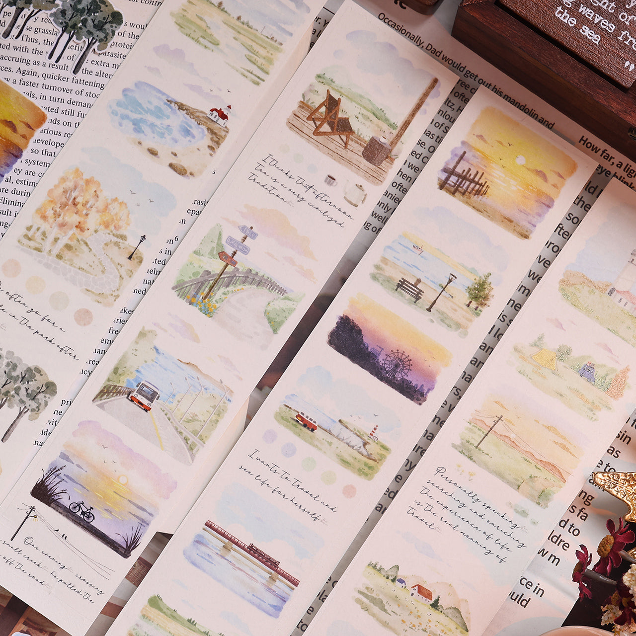 XiaoBaiJia Salt Series【Full of Scenery】Orginal Design Washi/Pet Floral Tape Light Retro Landscaping Stickers