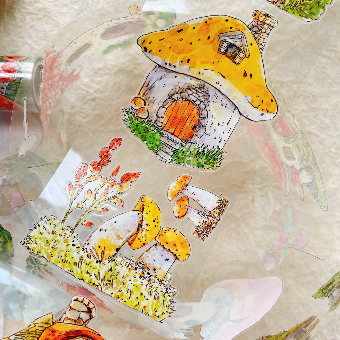 Seahorse Forest Vol8 A48 Vintage Forest Cottage,Pre-Cut Scene Washi/PET Tape Stickers,Original Design,for Scrapbook Supplies,Scrapbook Tape Stickers,Junk Journal Supplies