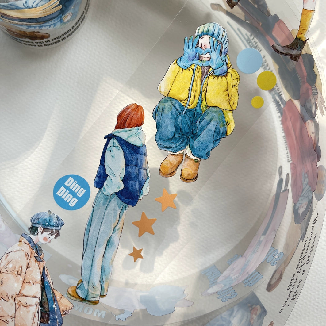Seahorse Forest Vol2【A11#Warm Winter】Original Character Design Journal Washi/Matte PET Tape Versatile Collage Material