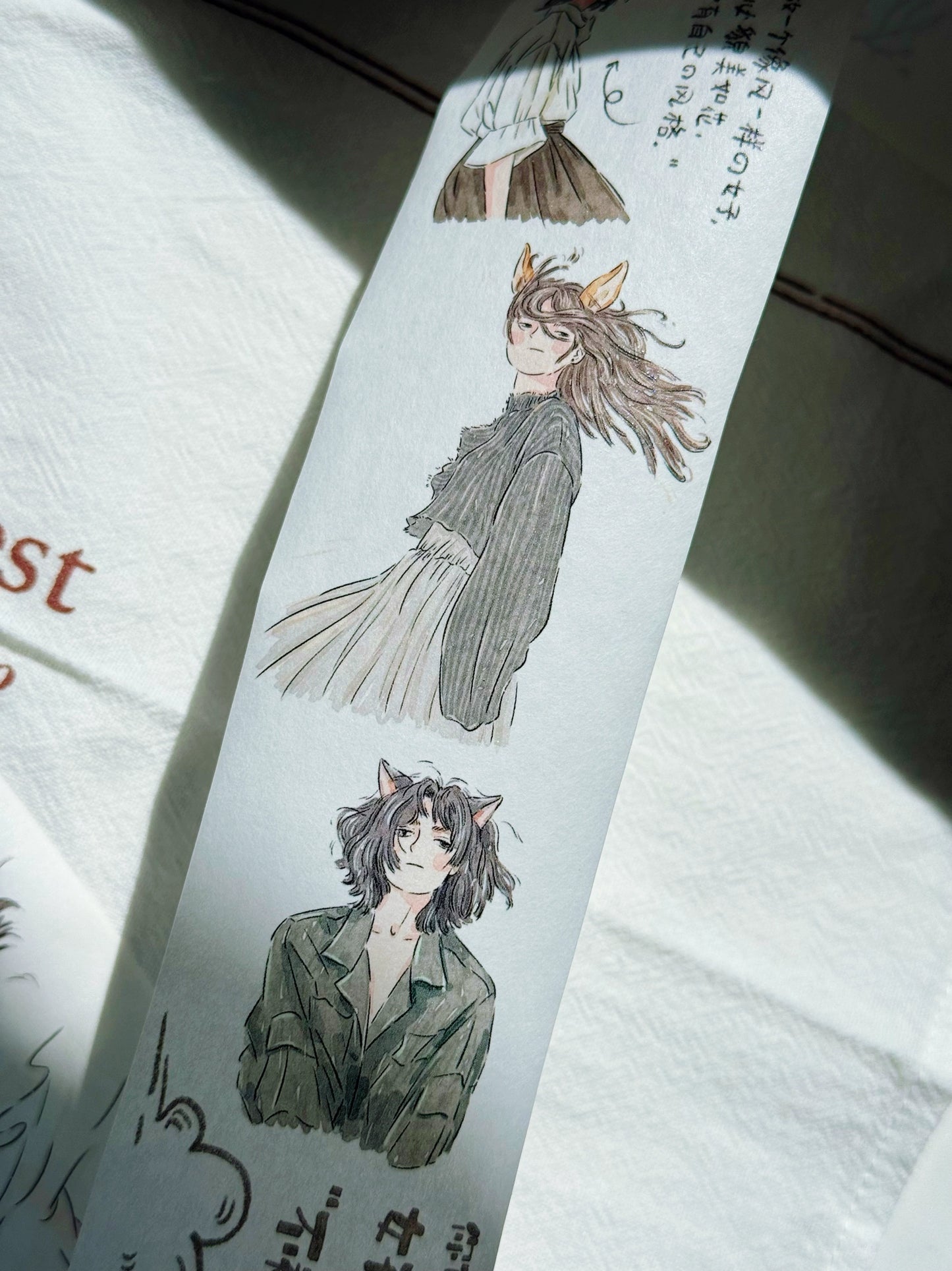 XiYue【The Wind is Rising】Original Character Design Washi/PET Tape Stickers,for Scrapbook Supplies,Journaling,Junk Journal,Bullet Journal,Planner Stickers