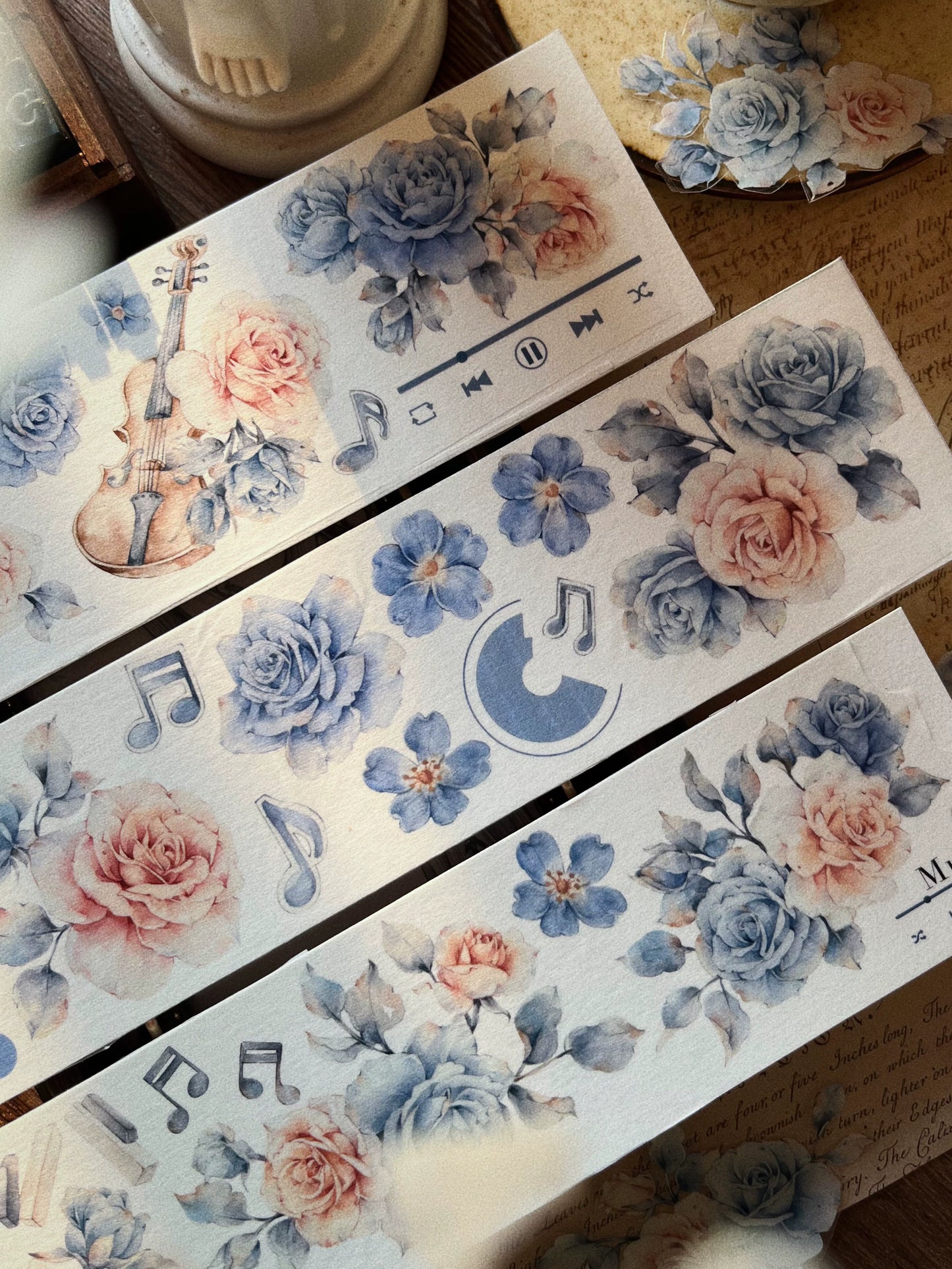 YiEr Vol12【Mo Lan】Washi/PET Tape,for Scrapbook Supplies,Scrapbook Tape Stickers,Junk Journal Supplies