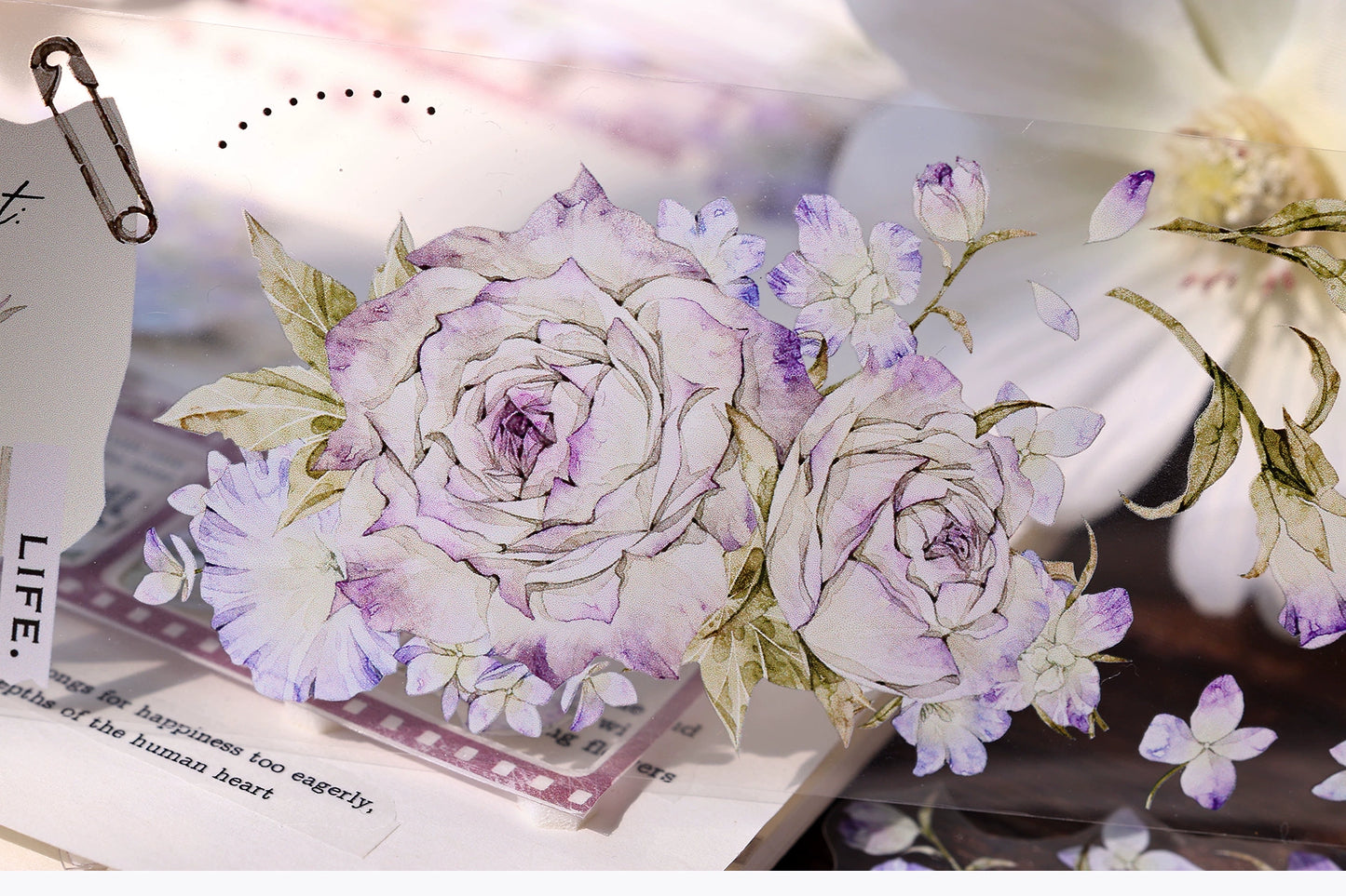XiaoBaiJia【Fantasy Purple/Ink Dyeing】Light Retro Orginal Design Washi Pet Tape Landscaping Stickers