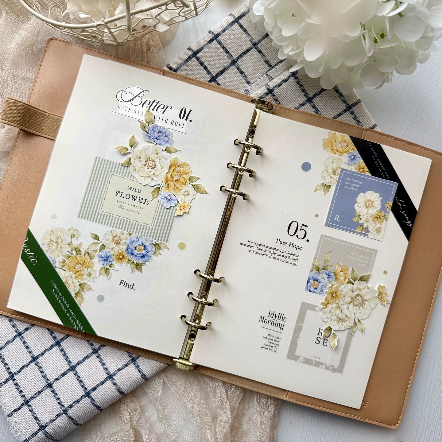 TianCheng-Vol8【Time for Solitude】English Text Washi/PET Tape,for Scrapbook Supplies,Scrapbook Tape Stickers,Junk Journal Supplies