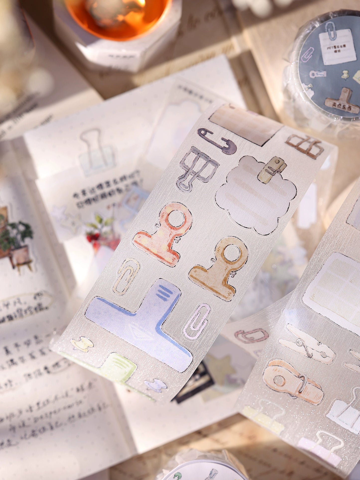 XiaoBaiJia Minimalist Style【Pinch Something】Clips Orginal Design Washi Pet Tape Landscape Stickers