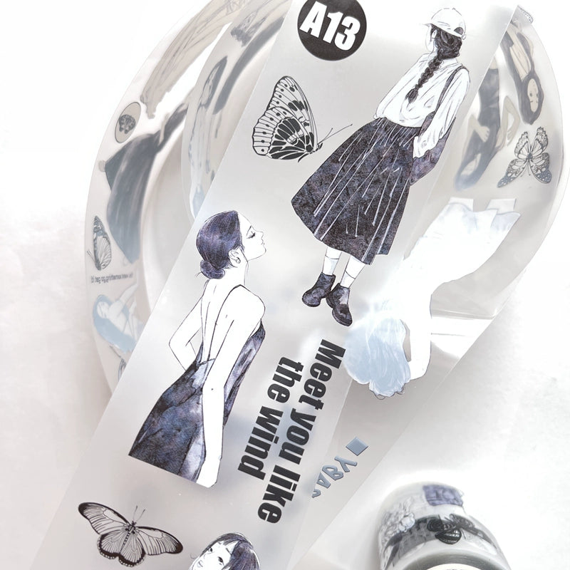 Seahorse Forest Vol3【A13#Qing Huan】Original Character Design Journal Washi/Matte PET Tape
