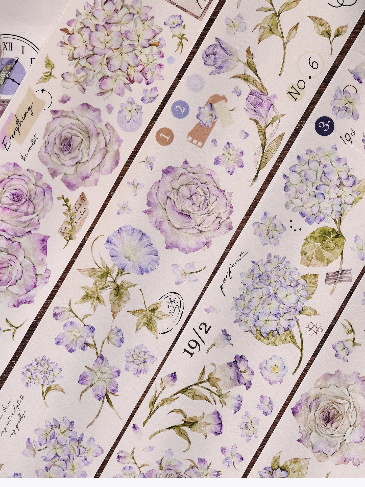 XiaoBaiJia【Fantasy Purple/Ink Dyeing】Light Retro Orginal Design Washi Pet Tape Landscaping Stickers