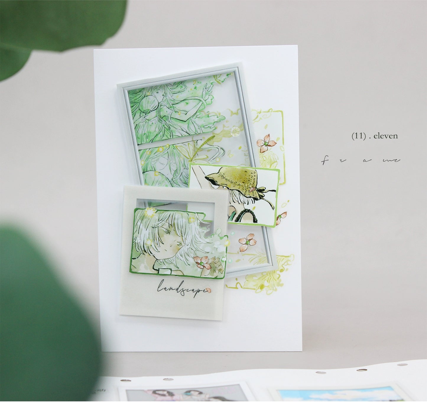 Moodtape【Traveler's Diary&White Gallery】Landscape Frame Original Design Washi/Pet Tape Stickers,for Scrapbook Supplies,Scrapbook Tape Stickers,Junk Journal Supplies