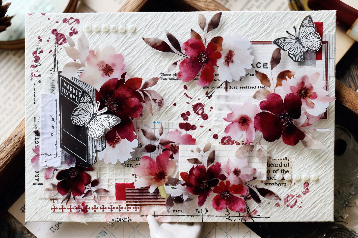 YiEr Vol12【Flower Rhyme Flowing Years】Washi/PET Tape,for Scrapbook Supplies,Scrapbook Tape Stickers,Junk Journal Supplies