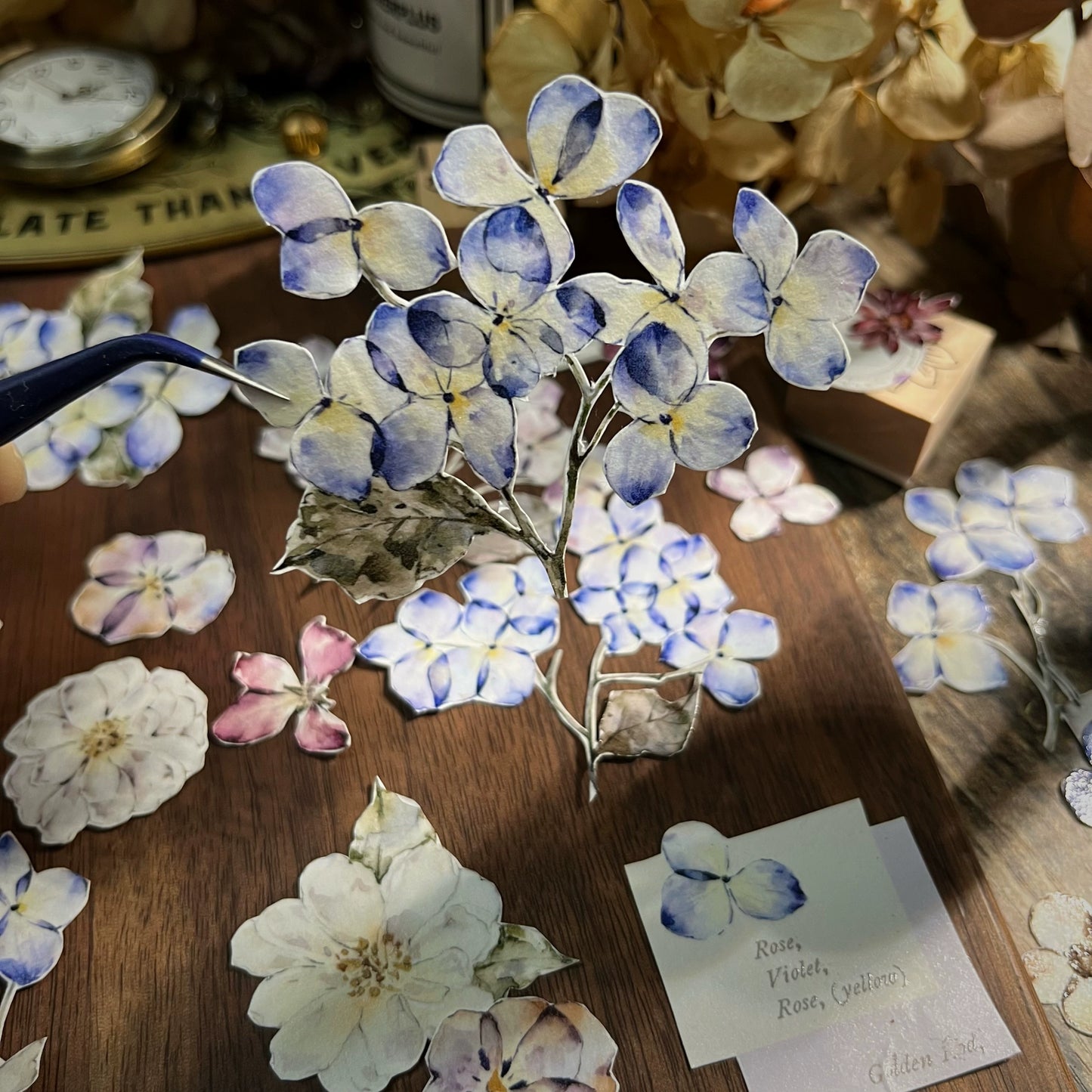 YiEr【ChaoHua Collection】Orginal Design Washi/Pet Tape Light Retro Floral Stickers