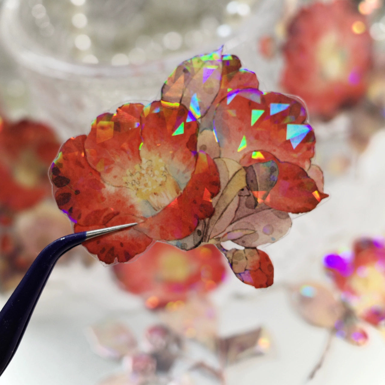 YiEr【Yan Ran】Orginal Design Washi/Pet Tape Light Retro Floral Stickers