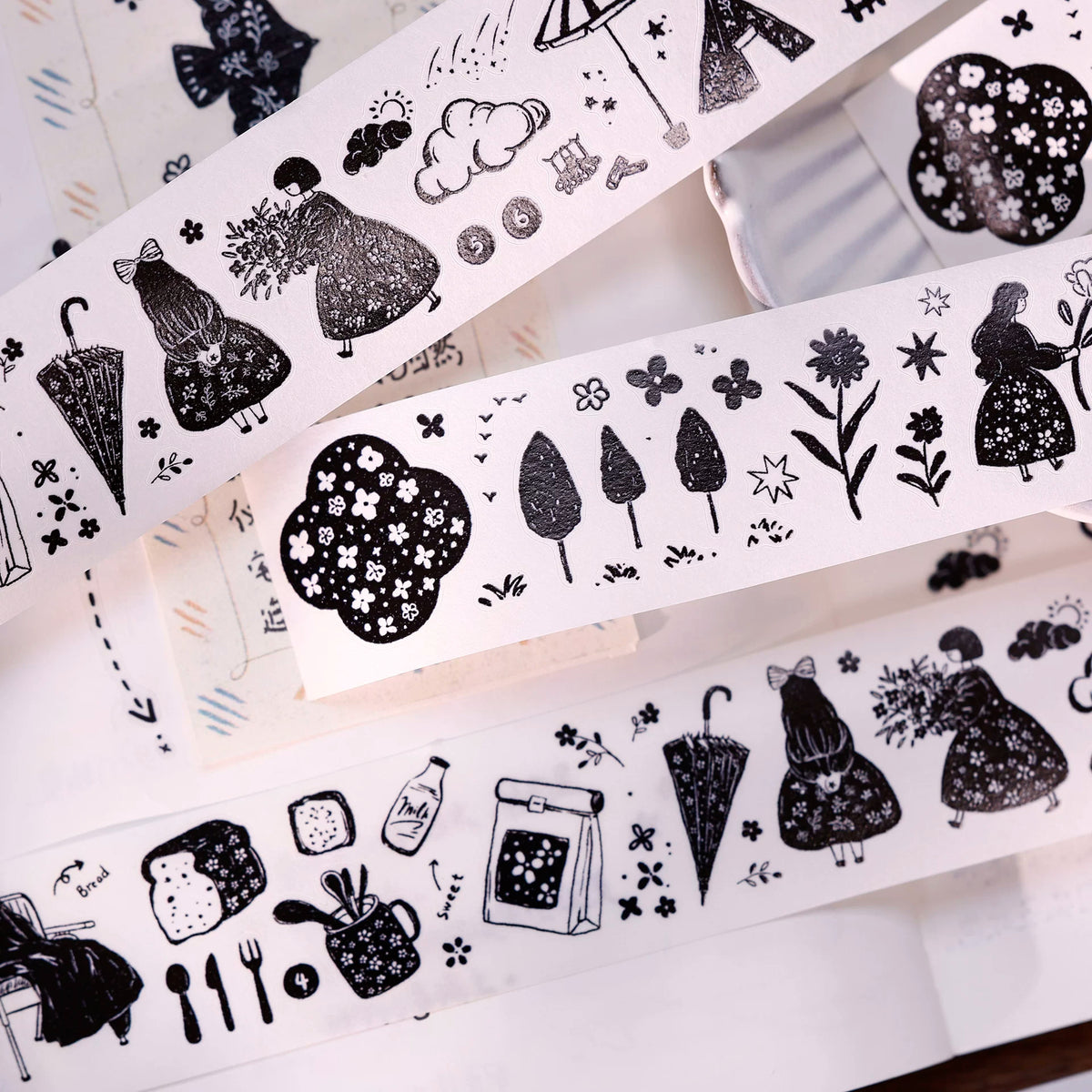 XiaoBaiJia Salt Series【Plain Color Painting】Pre-cut Orginal Design Mall Figures Embellish Washi/Pet Tape Light Retro Stickers
