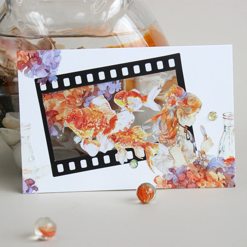 Moodtape【South Wind&Summer Cruising】Original Animal Characters Landscap Original Design Washi/Pet Tape Stickers,for Scrapbook Supplies,Scrapbook Tape Stickers,Junk Journal Supplies