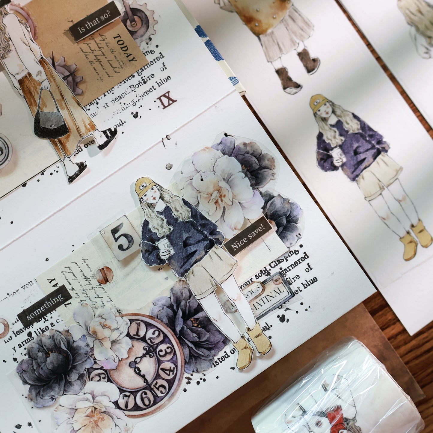 YiEr Vol13【Warm and Comfortable】Orginal Design Character Washi/Pet Tape Light Retro Stickers