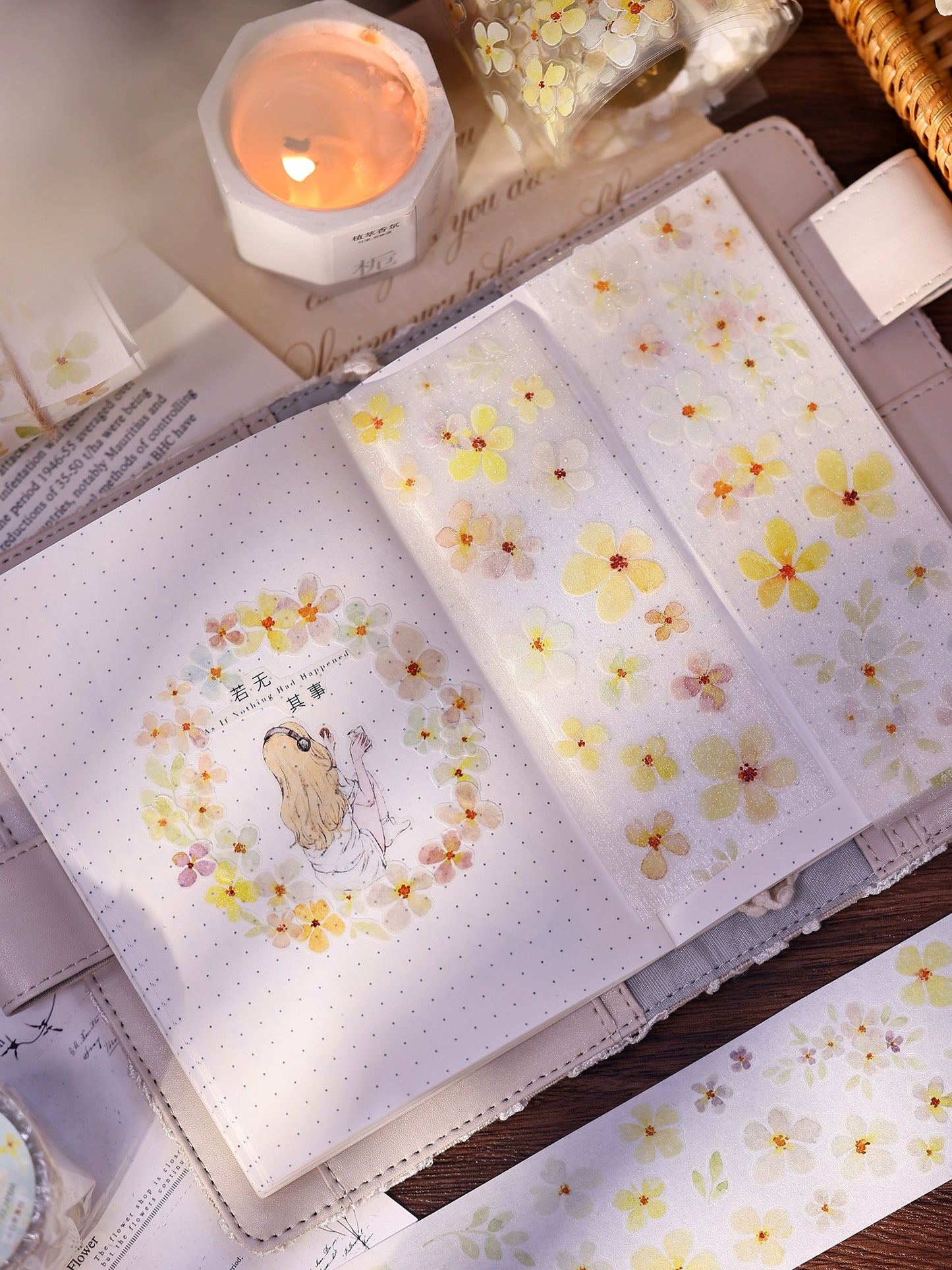 XiaoBaiJia Minimalist Style【Stars】Light Retro Orginal Design Washi Pet Tape Landscape Stickers