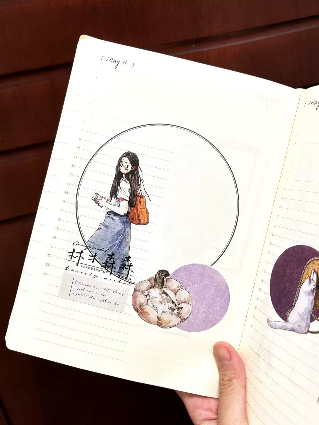 Kaixiaoxun Vol9 【Spring is Shallow】 Pre-Cut Long Loop Washi/Matte PET Tape for Scrapbook Supplies,Junk Journal Supplies