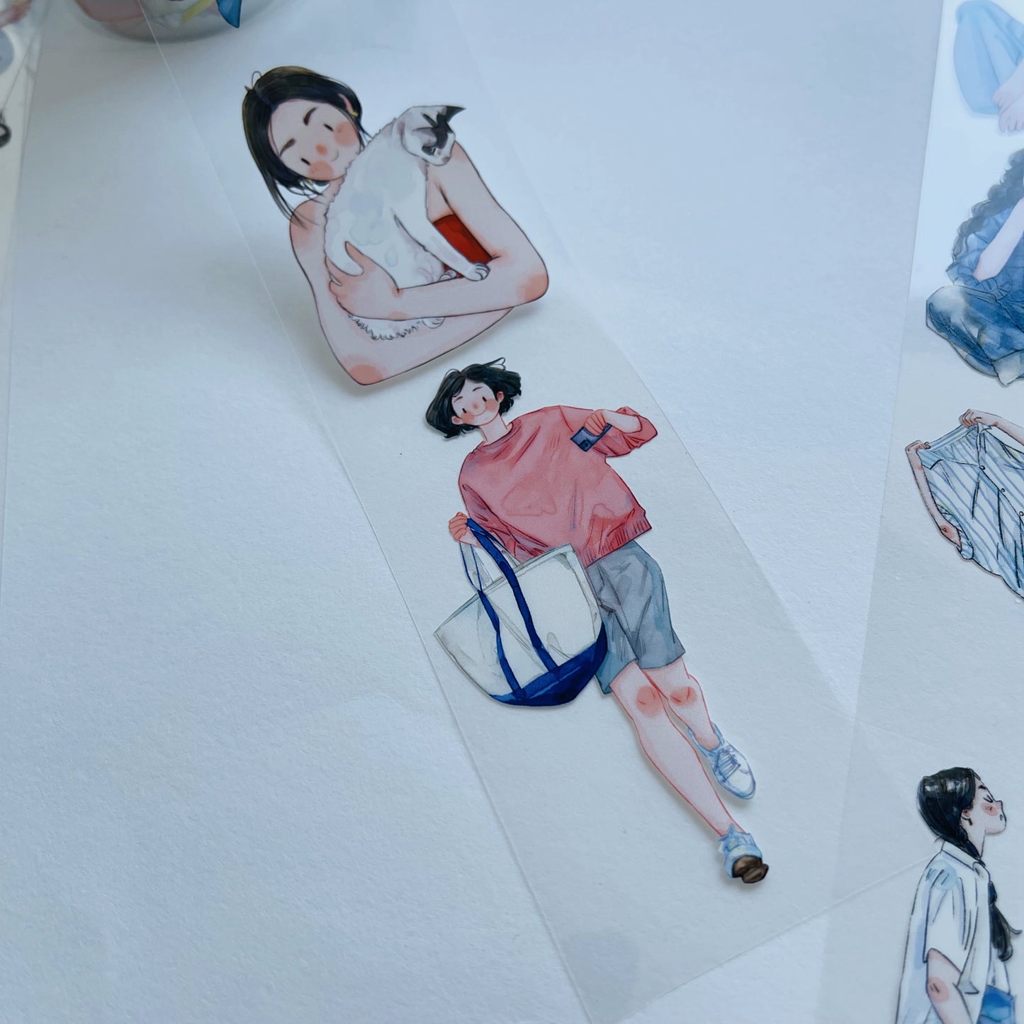 DingDing Vol3【6#Little Beauty】Original Vintage Casualness Girl Washi PET Tape