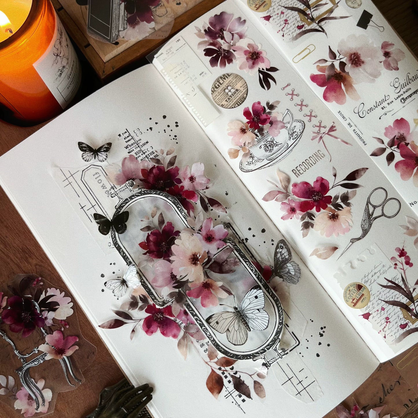 YiEr Vol12【Flower Rhyme Flowing Years】Washi/PET Tape,for Scrapbook Supplies,Scrapbook Tape Stickers,Junk Journal Supplies