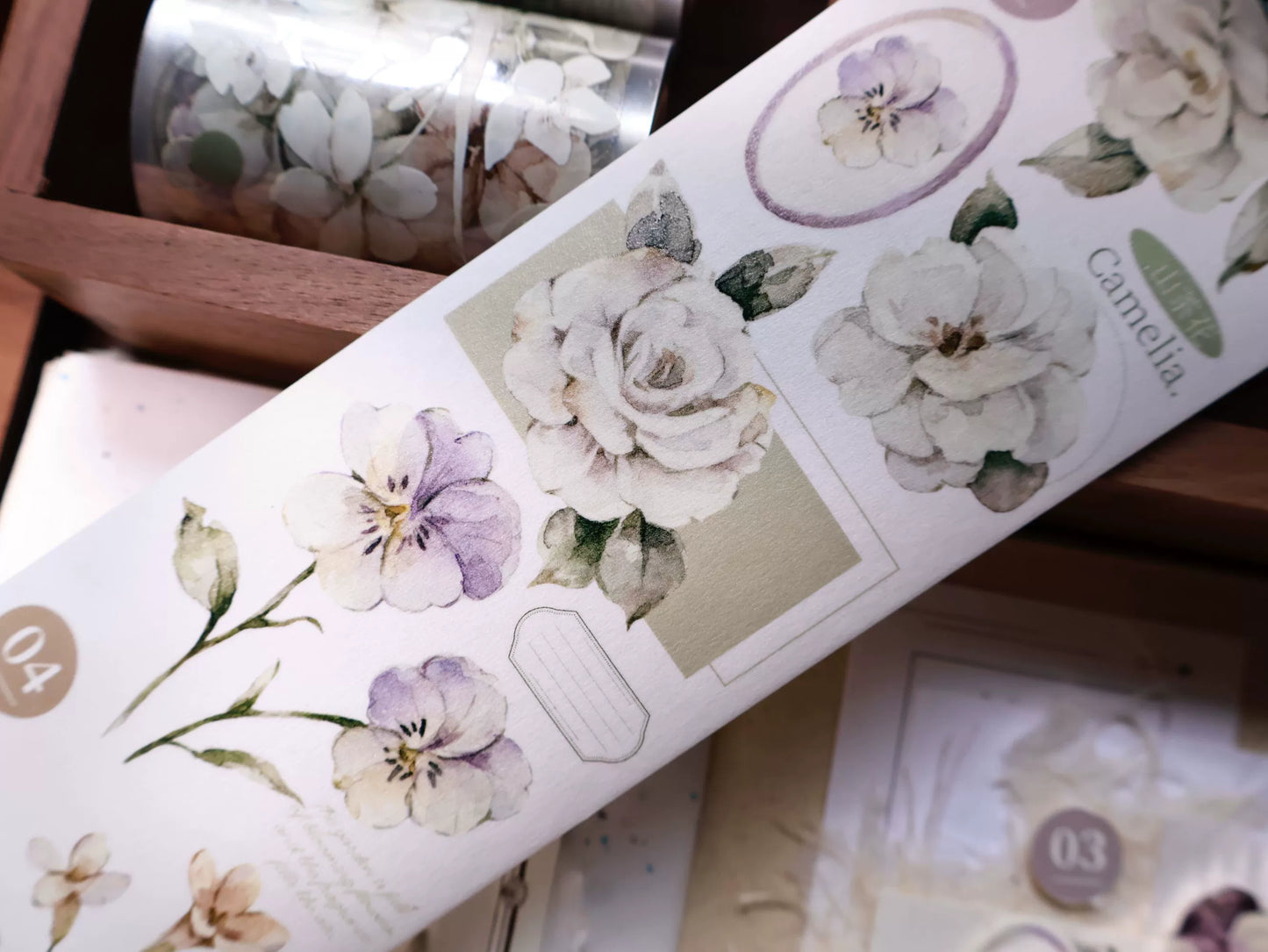 YiEr Vol14【Wind Language Flower Sleep】Small Floral Washi Tape and PET Stickers
