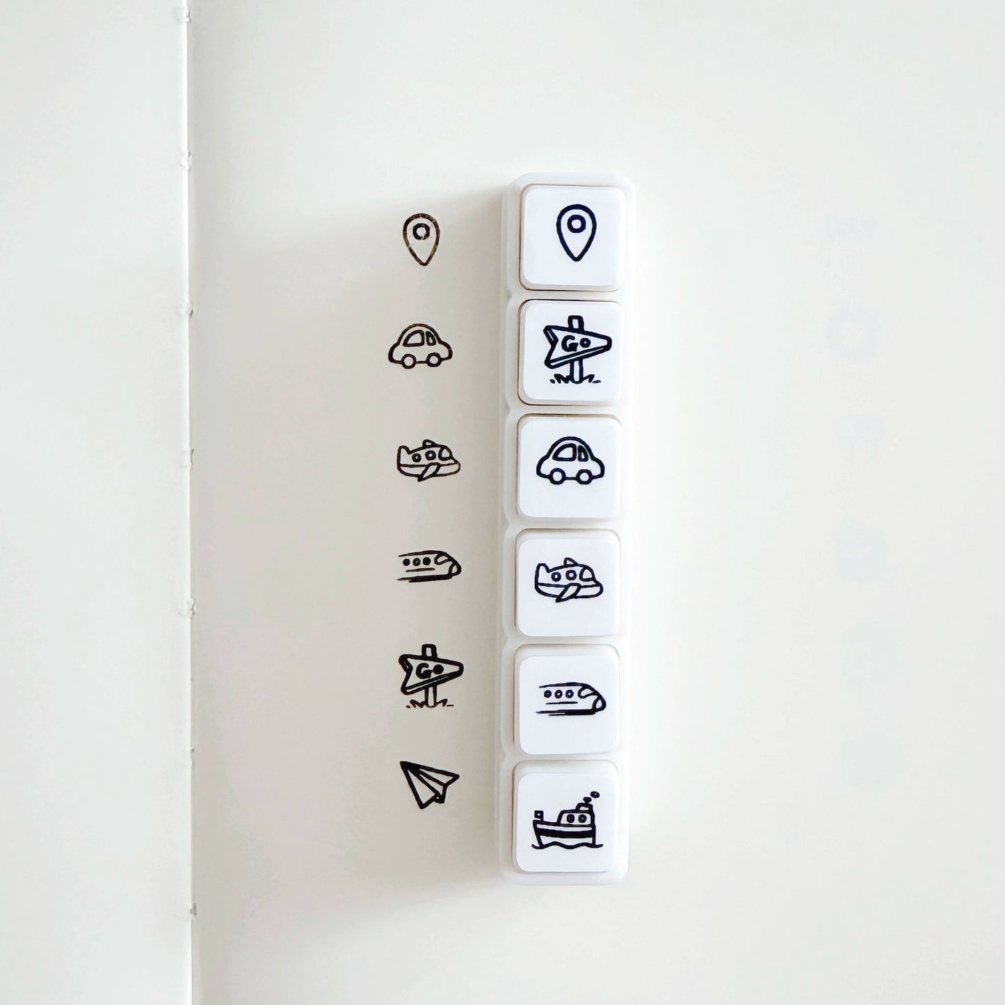 Flower and Bear Studio【Six Stamps】Original Design cute Weather,Travel,Week,Number Stamp