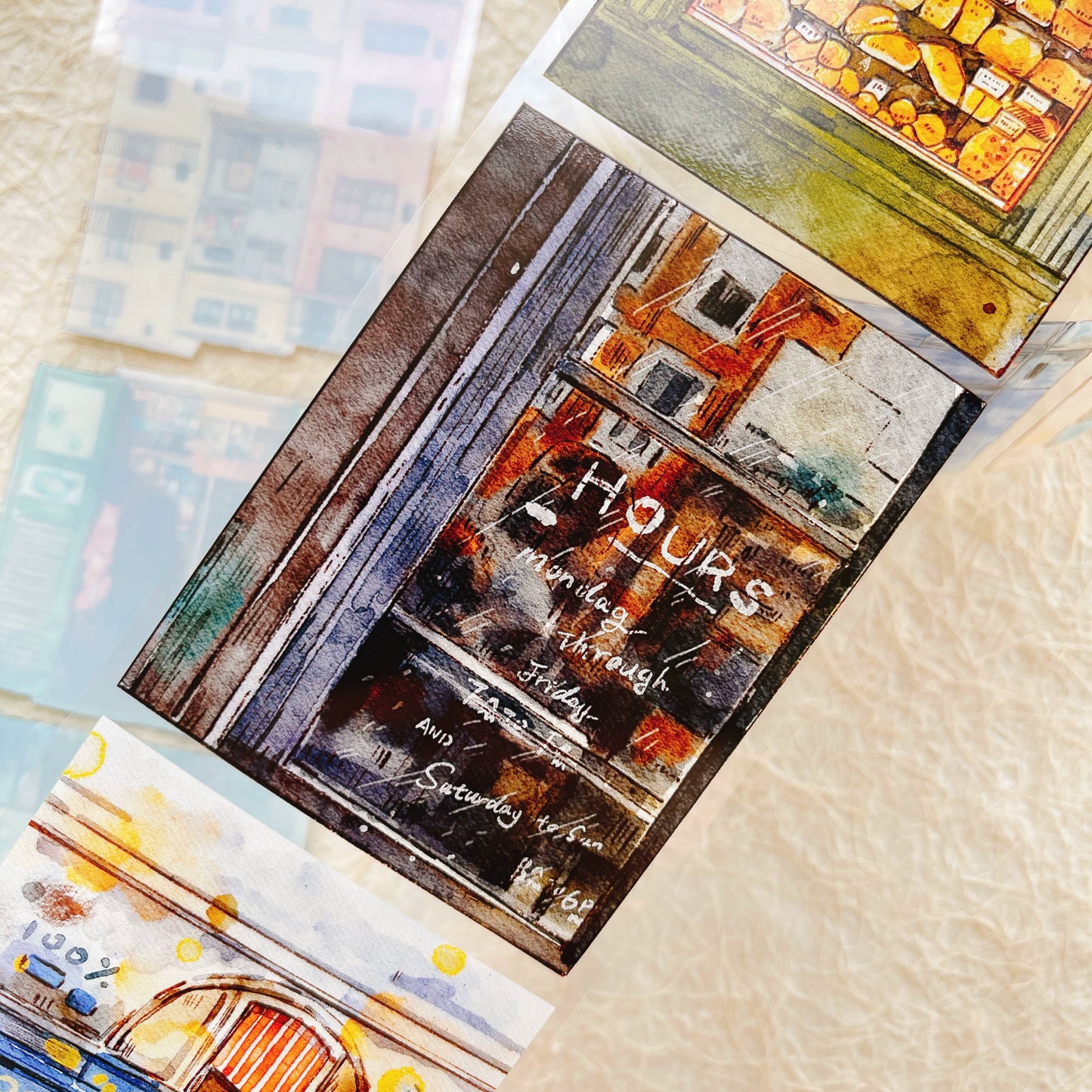 Seahorse Forest Vol8 A49 Retro Streetscape Chronicles,Vintage Scene Washi/PET Tape Stickers,for Scrapbook Supplies,Scrapbook Tape Stickers,Junk Journal Supplies