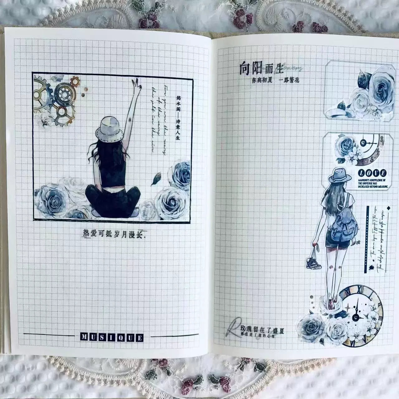 Kaixiaoxun Vol8 【Your Silhouette】 Pre-Cut Washi/Matte PET Tape for Scrapbook Supplies,Junk Journal Supplies