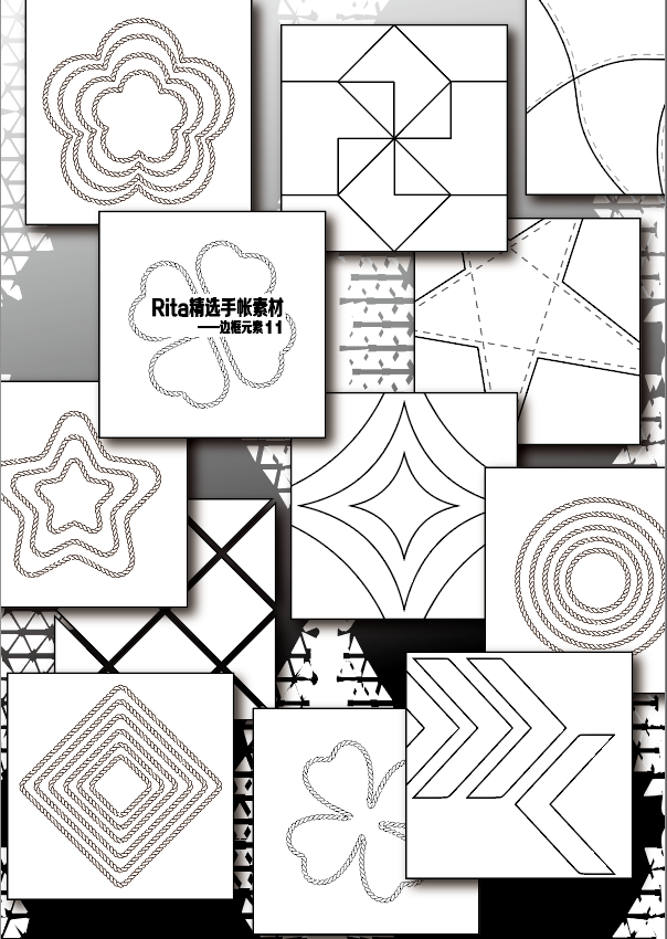Rita's Little World【Framing Elements 11-14】Original Washi Paper Material Sticker Book