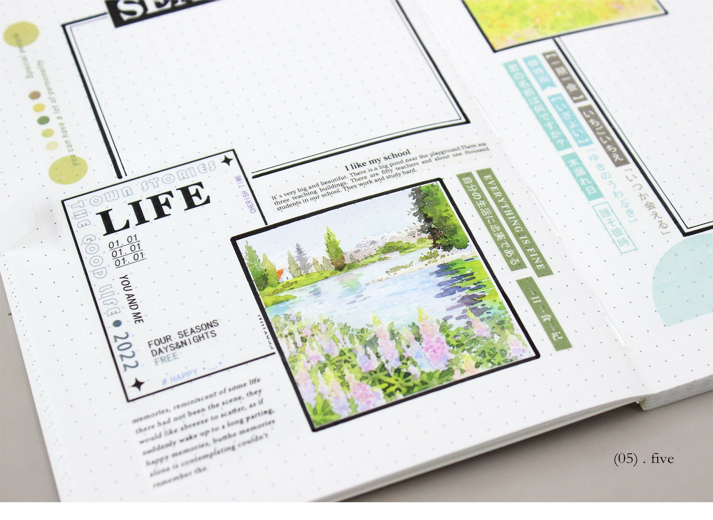 Moodtape【Traveler's Diary&White Gallery】Landscape Frame Original Design Washi/Pet Tape Stickers,for Scrapbook Supplies,Scrapbook Tape Stickers,Junk Journal Supplies