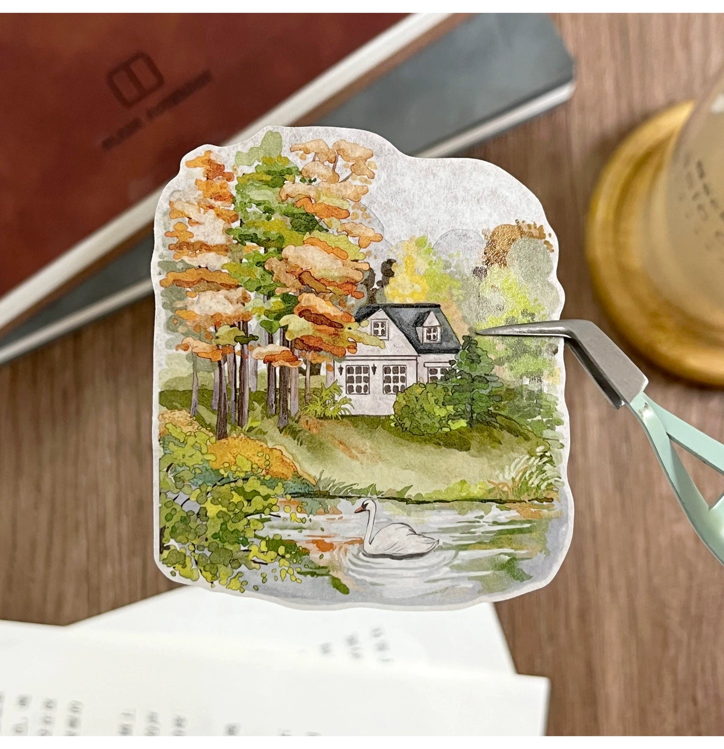 ZiYuanSu【Walk Towards the Wild】Background Scene/Landscape Pre-cut Washi/PET Tape,for Scrapbook Supplies,Scrapbook Tape Stickers,Junk Journal Supplies