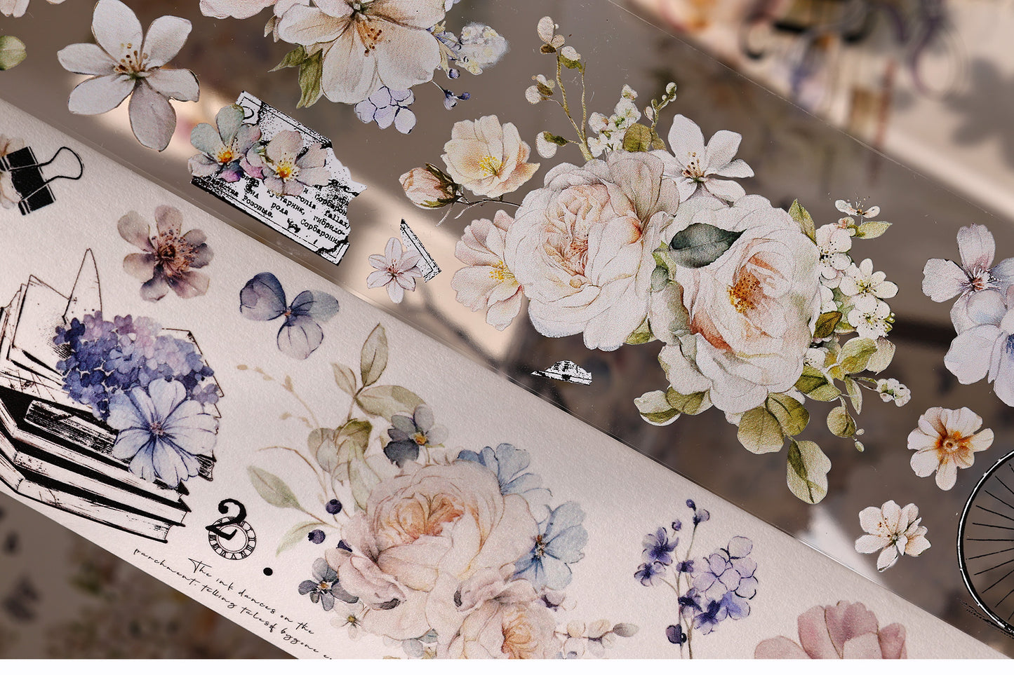 XiaoBaiJia 【Old Trace】Orginal Design Washi/Pet Tape Light Retro Landscaping Stickers,for Scrapbook Supplies,Scrapbook Tape Stickers,Junk Journal Supplies