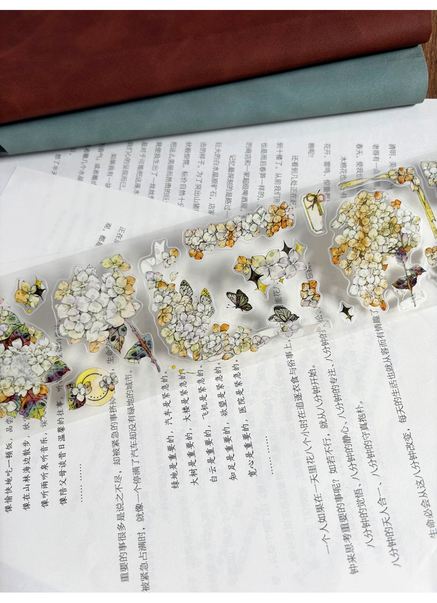 ZiYuanSu Vol12【Colorful Embroidery】Scene/Landscape Pre-cut Washi/PET Tape,for Scrapbook Supplies,Scrapbook Tape Stickers,Junk Journal Supplies