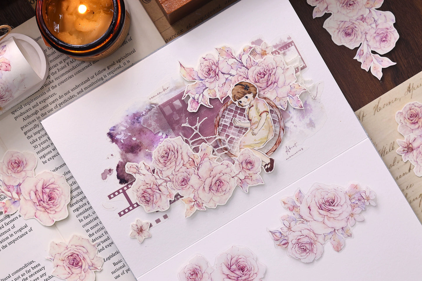 XiaoBaiJia【Qipao Charm】Light Retro Chinese Style Cute Little People Washi PET Tape