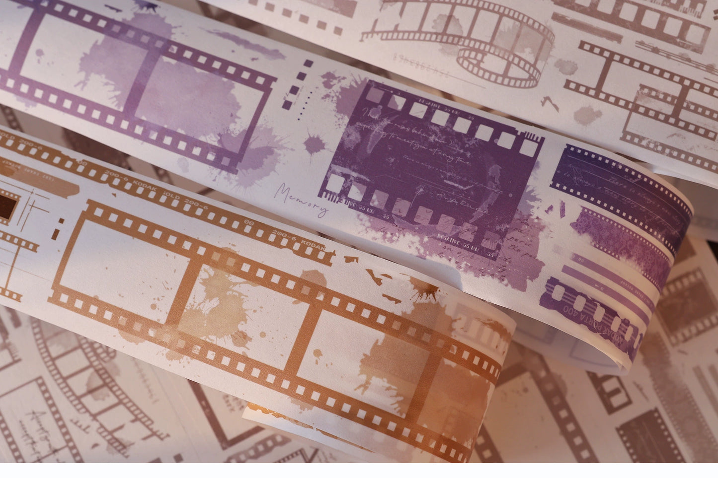 XiaoBaiJia【Film Collection】Light Retro Colorful Film Backgroud Washi PET Tape
