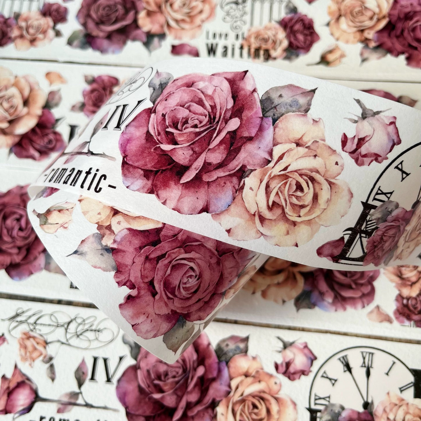 YiEr【Vintage Rose】Orginal Design Washi/Pet Tape Light Retro Floral Stickers