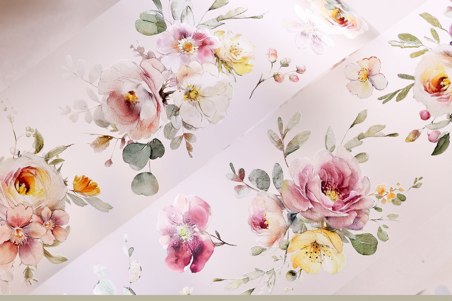 XiaoBaiJia 【Numerous Flowers】Orginal Design Washi/Pet Tape Light Retro Landscaping Stickers,for Scrapbook Supplies,Scrapbook Tape Stickers,Junk Journal Supplies