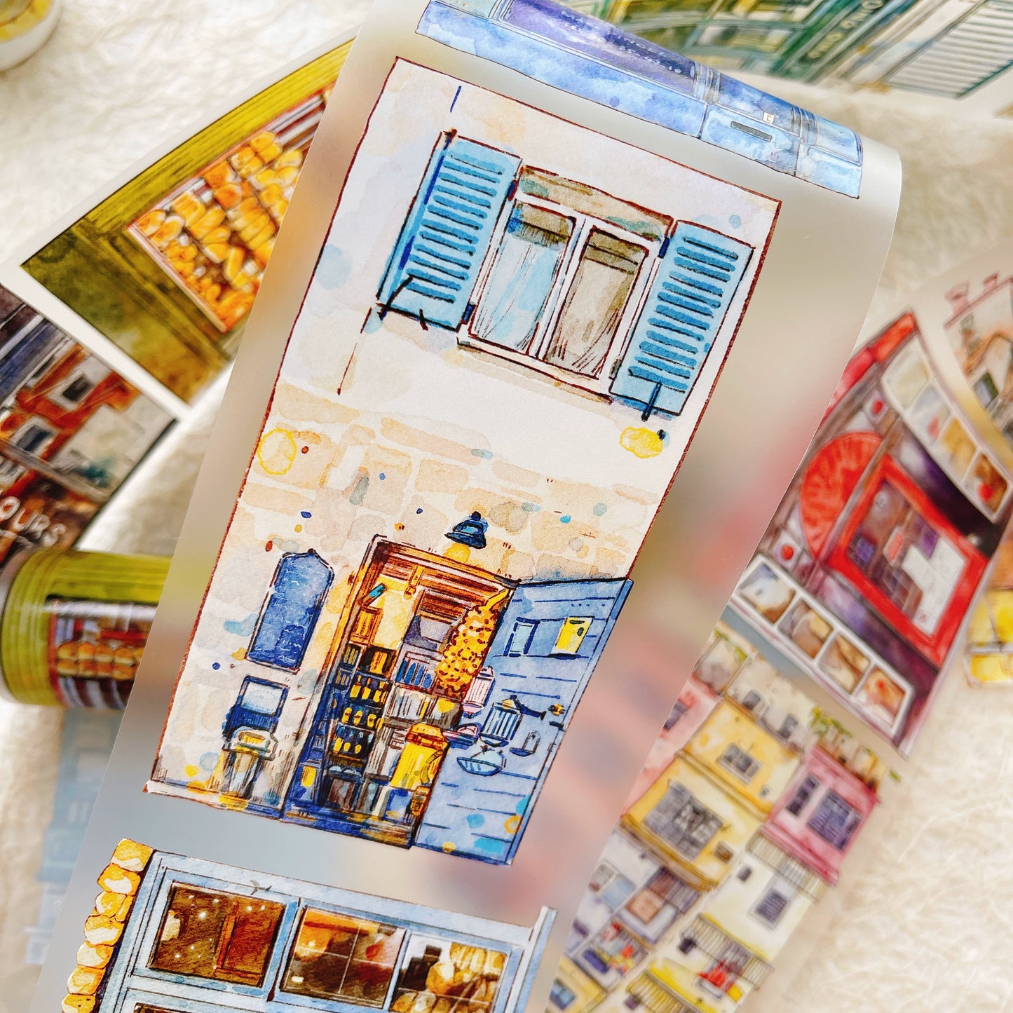 Seahorse Forest Vol8 A49 Retro Streetscape Chronicles,Vintage Scene Washi/PET Tape Stickers,for Scrapbook Supplies,Scrapbook Tape Stickers,Junk Journal Supplies