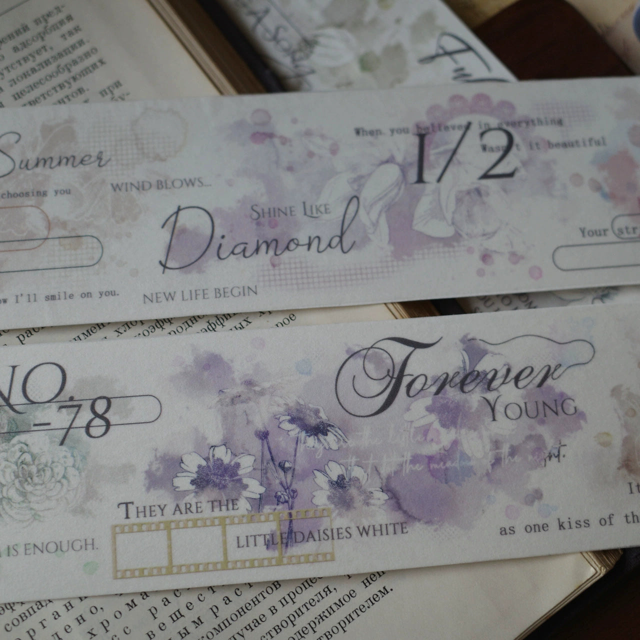 YiEr【Light Color】Orginal Design Washi/Pet Tape Light Retro Floral Stickers