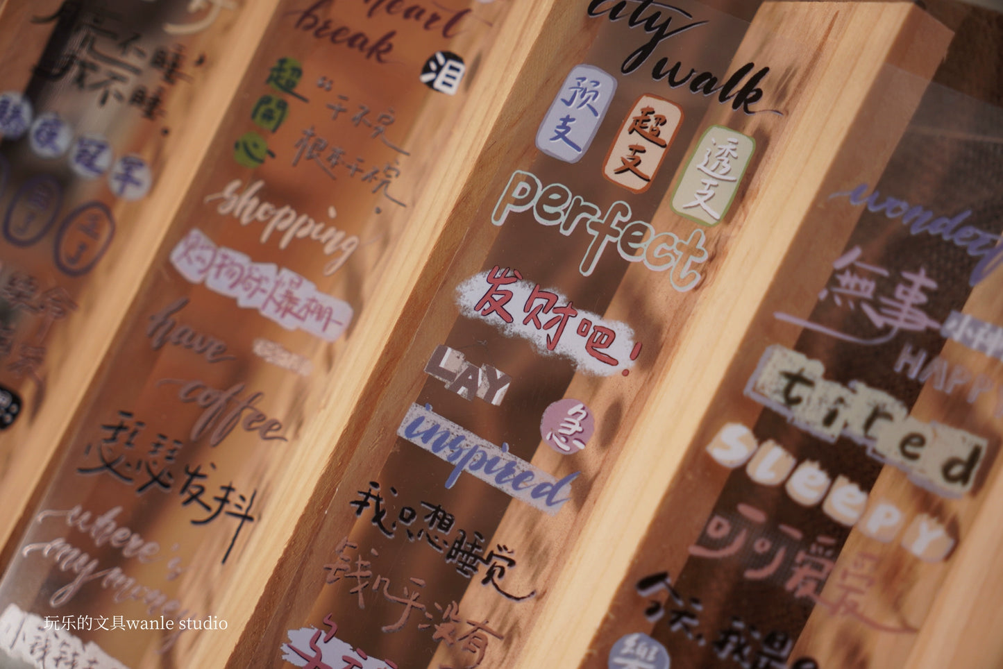 Wanle Studio Vol7【Rainbow Mood】Orginal Design Washi/Pet Tape Light Retro Landscaping Stickers,for Scrapbook Supplies,Scrapbook Tape Stickers,Junk Journal Supplies