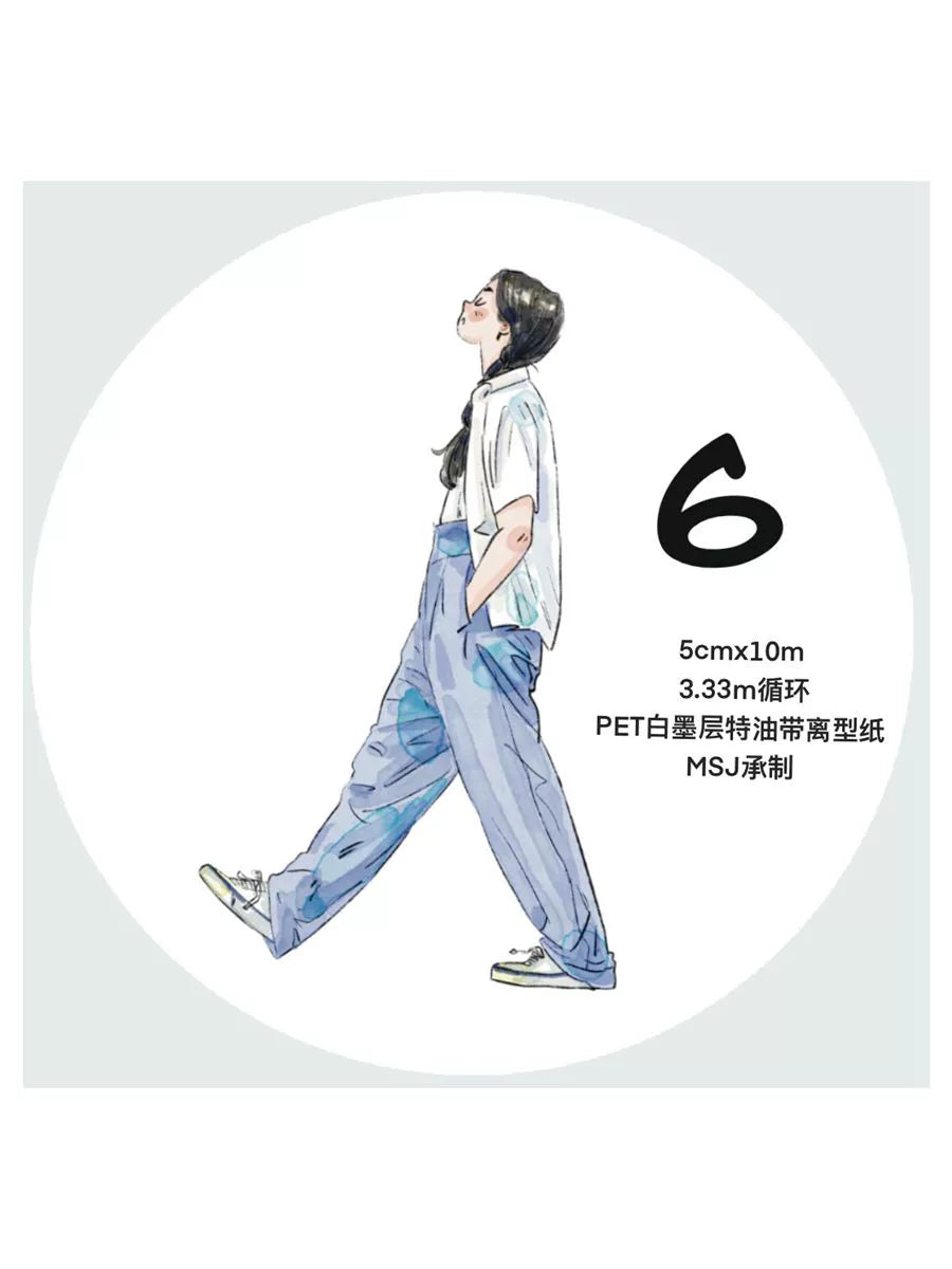 DingDing Vol3【6#Little Beauty】Original Vintage Casualness Girl Washi PET Tape